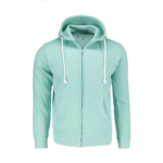 Tymuzi Unisex Hooded Zipper Jacket Slim Fit | Seafoam